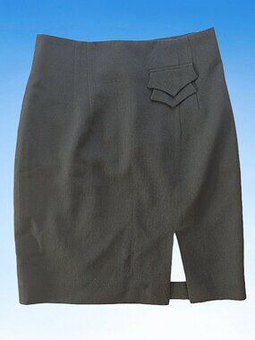 Vtg 90s Corpcore Mini Skirt w/ Unique Details, Sz S